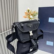 Prada Re-Nylon and Saffiano Leather Shoulder Bag 16x16x8cm - 5