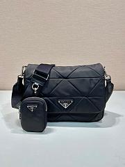 Prada Re-Nylon Shoulder Bag Black Leather 24x24x8.5cm - 1