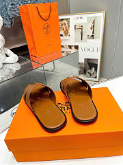 Hermes Izmir Sandal Gold Smooth Calfskin Leather H041141Z - 6