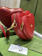 Gucci Interlocking G Mini Heart Shoulder Bag Red 20x17.5x6.5cm - 5
