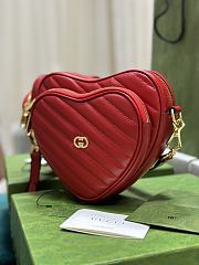 Gucci Interlocking G Mini Heart Shoulder Bag Red 20x17.5x6.5cm - 4