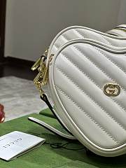 Gucci Interlocking G Mini Heart Shoulder Bag White 20x17.5x6.5cm - 4