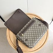 Gucci Men Ophidia Medium Messenger Bag Beige Ebony 28x22x8cm - 4