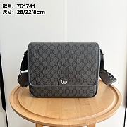Gucci Ophidia medium messenger bag - Grey and black Supreme Tender canvas 28x22x8cm - 1