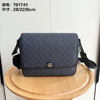 Gucci Ophidia medium messenger bag - Blue and dark blue Supreme Tender canvas 28x22x8cm