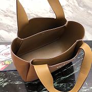 Prada Logo Plaque Tote Bag - Brown 25x21.5x14cm - 5