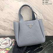 Prada Logo Plaque Tote Bag - Blue 25x21.5x14cm - 1