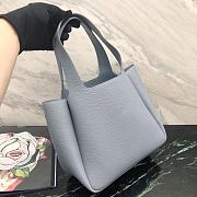 Prada Logo Plaque Tote Bag - Blue 25x21.5x14cm - 4
