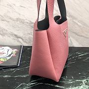 Prada Logo Plaque Tote Bag - Pink 25x21.5x14cm - 3