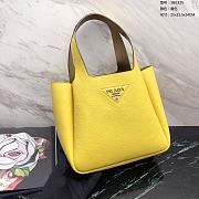 Prada Logo Plaque Tote Bag - Yellow 25x21.5x14cm - 1