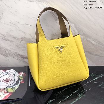 Prada Logo Plaque Tote Bag - Yellow 25x21.5x14cm