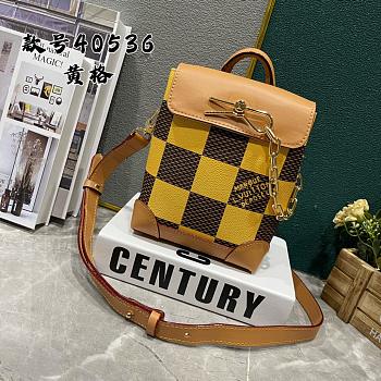 Louis Vuitton Nano Steamer Damier Pop Yellow 15×18×7cm
