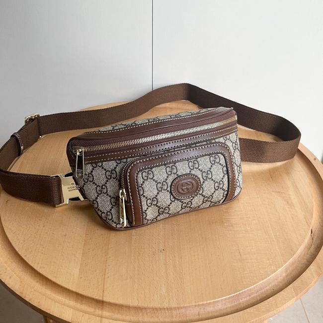 Gucci Interlocking G Belt Bag Beige/Ebony 24*13*5cm - 1