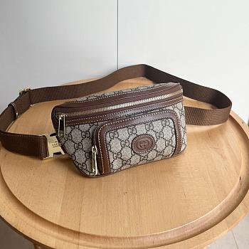 Gucci Interlocking G Belt Bag Beige/Ebony 24*13*5cm
