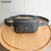 Gucci Ophidia medium belt bag in grey and black Supreme 24*13*5cm - 1