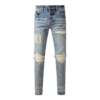 AMIRI Logo Distressed Skinny Jeans