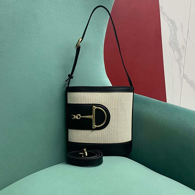 Gucci 73 small bucket bag - Natural canvas 18.5x20x8.5cm - 1