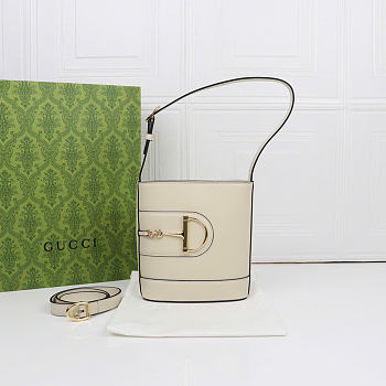 Gucci 73 small bucket bag - white leather 18.5x20x8.5cm