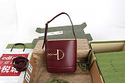 Gucci 73 small bucket bag - Rosso Ancora red smooth leather 18.5x20x8.5cm - 1