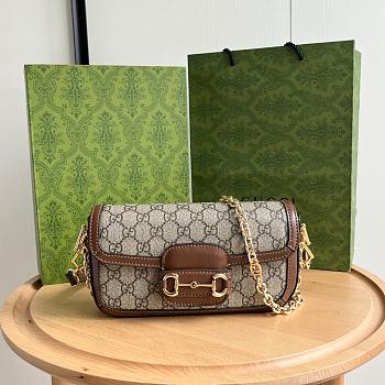 Gucci Horsebit 1955 Shoulder Bag Beige/Ebony 24x13.5x7.5cm