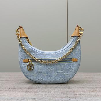 Louis Vuitton Loop Sky Blue Denim 23x13x6cm