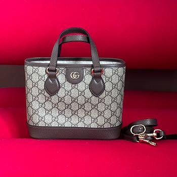 Gucci Ophidia small tote bag in Beige and ebony GG Supreme 22x18x10cm