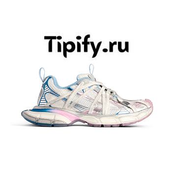 Balenciaga 3xl Extreme Laces B Sneaker in White/grey/blue/pink 825601 W3XCH 9145