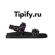 Louis Vuitton LV Sunset Flat Comfort Sandal Takashi Murakami Black (Women's) 1AGXF6 - 1