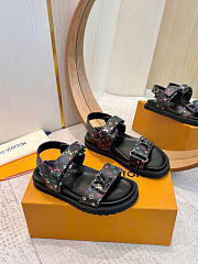 Louis Vuitton LV Sunset Flat Comfort Sandal Takashi Murakami Black (Women's) 1AGXF6 - 6