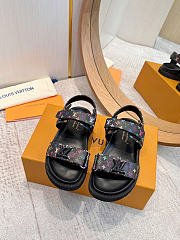 Louis Vuitton LV Sunset Flat Comfort Sandal Takashi Murakami Black (Women's) 1AGXF6 - 5