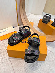 Louis Vuitton LV Sunset Flat Comfort Sandal Takashi Murakami Black (Women's) 1AGXF6 - 3