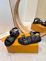 Louis Vuitton LV Sunset Flat Comfort Sandal Takashi Murakami Black (Women's) 1AGXF6 - 2