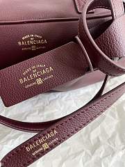 Balenciaga Women's Carrie Bowling Bag in Dark Burgundy 30.9*11.9*11.9cm - 2