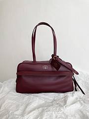 Balenciaga Women's Carrie Bowling Bag in Dark Burgundy 35.8*18.7*16.5cm - 1