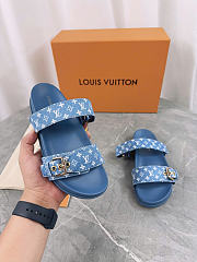 Louis Vuitton Bom Dia Flat Comfort Mule in blue 1AD1BK - 5