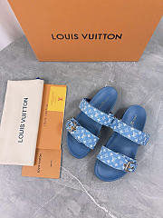 Louis Vuitton Bom Dia Flat Comfort Mule in blue 1AD1BK - 2