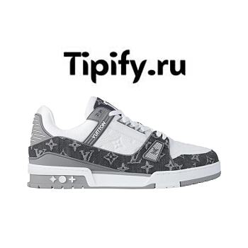 Louis Vuitton Trainer Monogram Denim Grey White 1ADF58