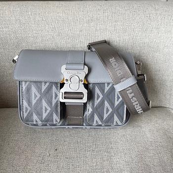 Dior Hit The Road Shoulder Bag Diamond CD Grey 24.5cm
