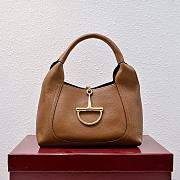 Gucci Softbit medium top handle bag - Brown grainy leather 27.5x21x16cm - 1