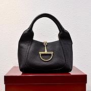 Gucci Softbit medium top handle bag - Black grainy leather 27.5x21x16cm - 1