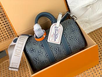 Louis Vuitton Keepall Bandouliere 25 Monogram Washed Denim canvas 25cm