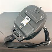 Dior Saddle Detail Backpack Grained Calfskin Small Black 19*27.5*11.5cm - 4