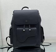 Dior Saddle Backpack Grained Calfskin Black 28x38x18cm - 1