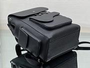 Dior Saddle Backpack Grained Calfskin Black 28x38x18cm - 3