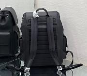 Dior Saddle Backpack Grained Calfskin Black 28x38x18cm - 6