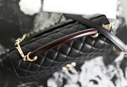 Chanel Black Quilted Caviar Leather and Lizard Embossed Small Coco Top Handle Bag 28.5x11x18cm - 6