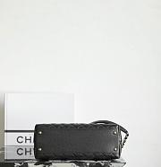 Chanel Black Quilted Caviar Leather and Lizard Embossed Small Coco Top Handle Bag 28.5x11x18cm - 5