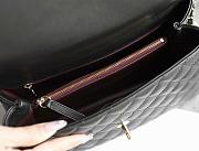 Chanel Black Quilted Caviar Leather and Lizard Embossed Small Coco Top Handle Bag 28.5x11x18cm - 3