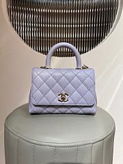 CHANEL Caviar Quilted Extra Mini Coco Handle Flap Light Purple 18cm - 1