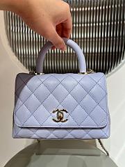 CHANEL Caviar Quilted Extra Mini Coco Handle Flap Light Purple 18cm - 5